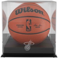 Miami Heat Fanatics Authentic Black Base Team Logo Basketball Display Case with Mirrored Back