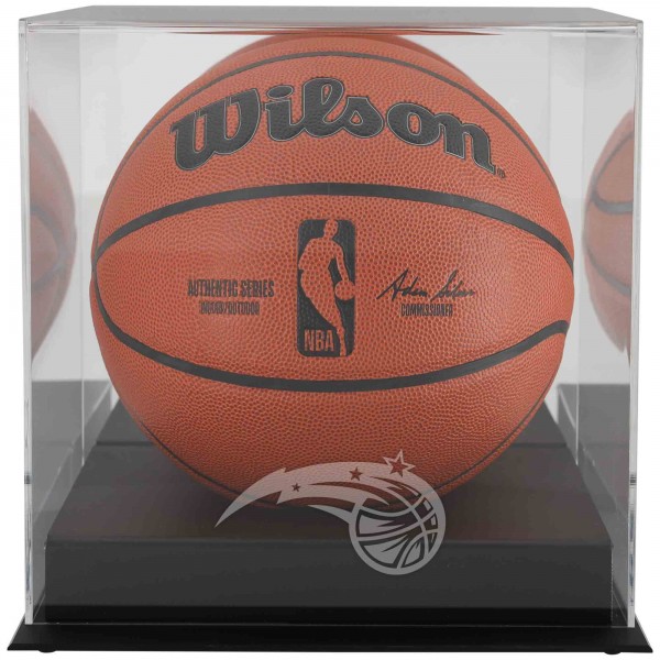 Orlando Magic Fanatics Authentic Black Base Team Logo Basketball Display Case with Mirrored Back