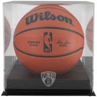 Brooklyn Nets Fanatics Authentic Black Base Team Logo Basketball Display Case with Mirrored Back