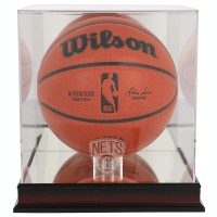 Brooklyn Nets Fanatics Authentic NBA Mahogany Logo Basketball Display Case with Mirror Back
