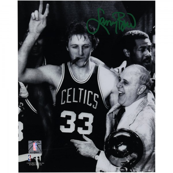 Autographed Boston Celtics Larry Bird Fanatics Authentic 8 x 10 Cigar Celebration with Red Photograph