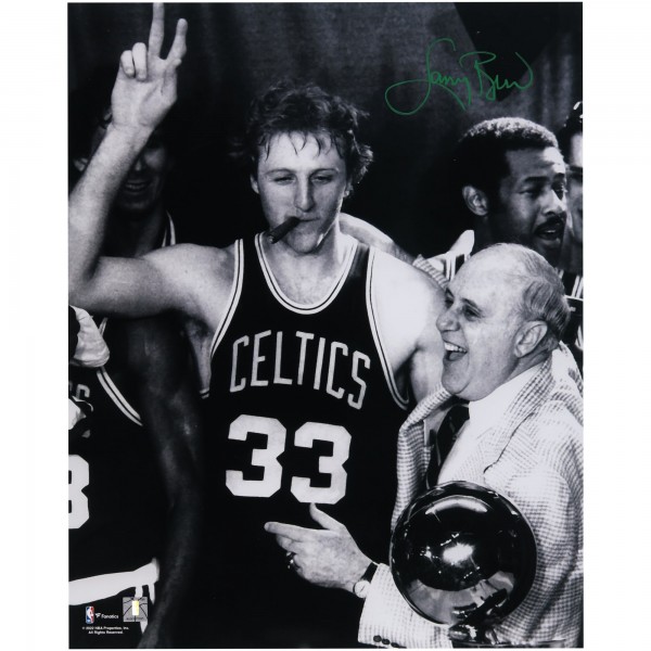 Autographed Boston Celtics Larry Bird Fanatics Authentic 16 x 20 Smoking Cigar Photograph
