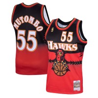 Игровая джерси Atlanta Hawks Dikembe Mutombo 1996 Hardwood Classics Road Swingman By Mitchell & Ness - Scarlett - Mens