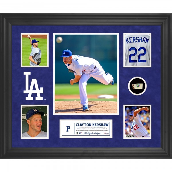 Los Angeles Dodgers Clayton Kershaw Fanatics Authentic Framed 5-Photograph Collage with Piece of Game-Used Ball