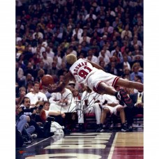 Autographed Chicago Bulls Dennis Rodman Fanatics Authentic 16 x 20 Vertical Diving Photograph