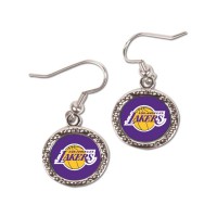 WoLos Angeles Lakers WinCraft Round Dangle Earrings
