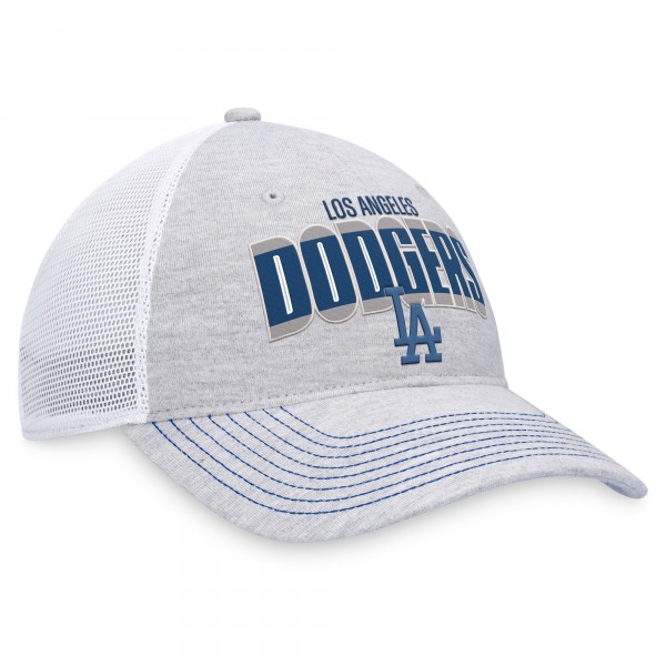 Бейсболка Los Angeles Dodgers Logo Trucker - Heather Gray/White