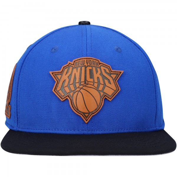 Бейсболка New York Knicks Pro Standard Heritage Leather Patch - Blue/Black
