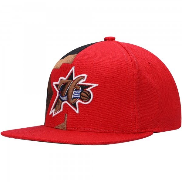 Бейсболка Philadelphia 76ers Mitchell & Ness Hardwood Classics Retroline - Red