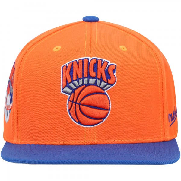 Бейсболка New York Knicks Mitchell & Ness Hardwood Classics 50th Anniversary Team Side - Orange/Blue