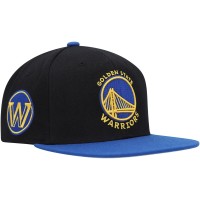 Golden State Warriors Mitchell & Ness Black/Royal Side Core 2.0 Snapback Hat