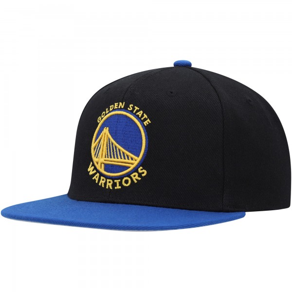 Golden State Warriors Mitchell & Ness Black/Royal Side Core 2.0 Snapback Hat