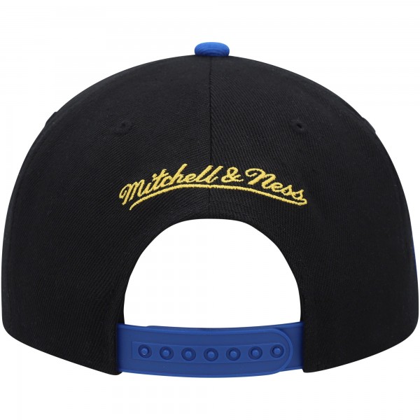 Golden State Warriors Mitchell & Ness Black/Royal Side Core 2.0 Snapback Hat