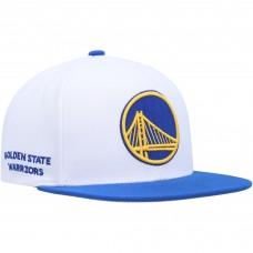 Golden State Warriors Mitchell & Ness White/Royal Side Core 2.0 Snapback Hat