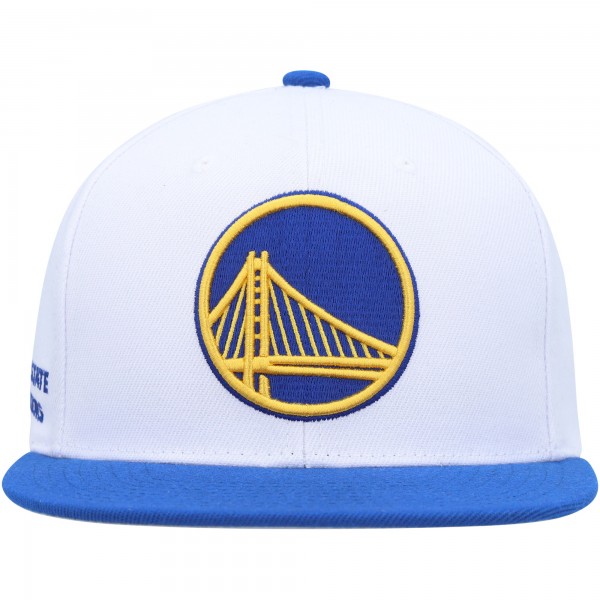 Golden State Warriors Mitchell & Ness White/Royal Side Core 2.0 Snapback Hat