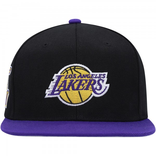 Бейсболка Los Angeles Lakers Mitchell & Ness Black/Purple Side Core 2.0