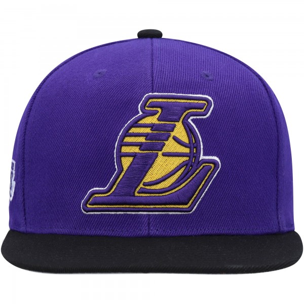 Los Angeles Lakers Mitchell & Ness Purple/Black Side Core 2.0 Snapback Hat