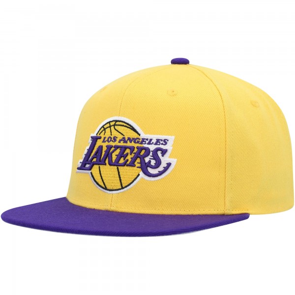 Бейсболка Los Angeles Lakers Mitchell & Ness Gold/Purple Side Core 2.0