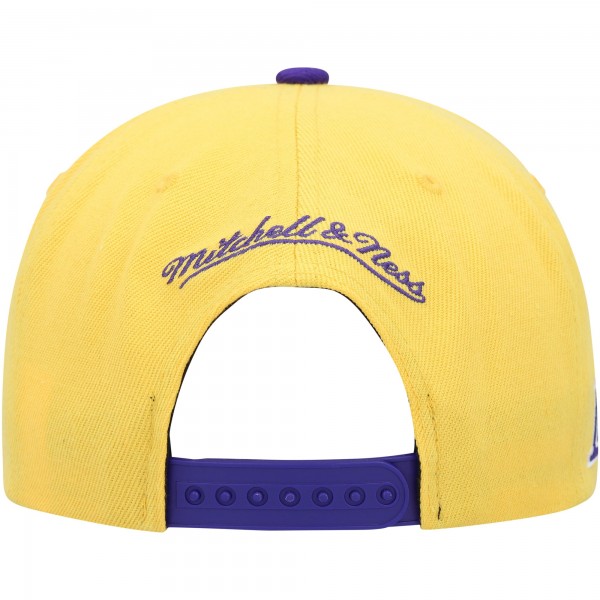 Бейсболка Los Angeles Lakers Mitchell & Ness Gold/Purple Side Core 2.0