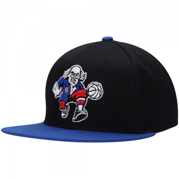Бейсболка Philadelphia 76ers Mitchell & Ness Side Core 2.0 - Black/Royal