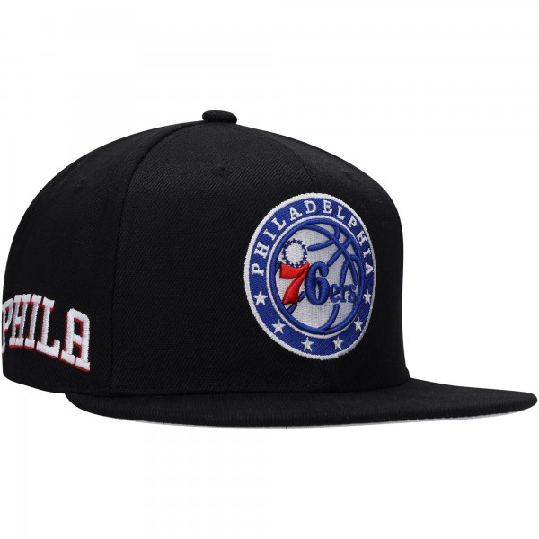Бейсболка Philadelphia 76ers Mitchell & Ness Side Core 2.0 - Black