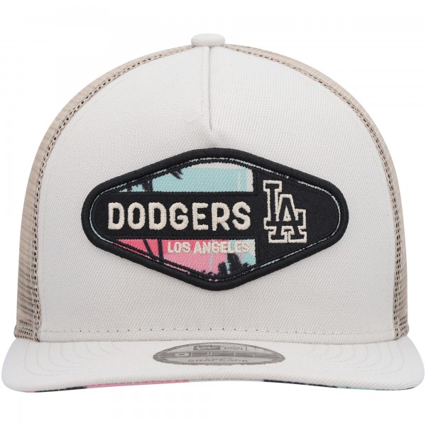 Бейсболка Los Angeles Dodgers New Era Retro Beachin Patch A-Frame Trucker 9FIFTY - Natural