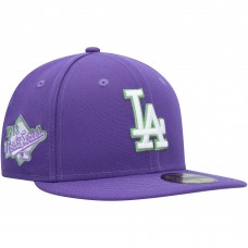 Бейсболка Los Angeles Dodgers New Era Lime Side Patch 59FIFTY - Purple