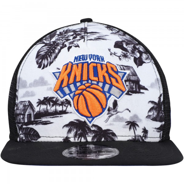 Бейсболка New York Knicks New Era Tonal Palm Trees Trucker 9FIFTY - White/Black