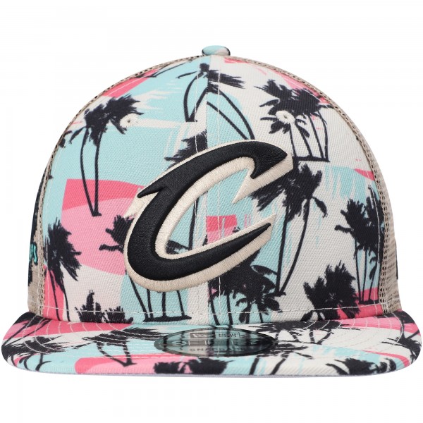 Бейсболка Cleveland Cavaliers New Era Palm Trees 9FIFTY Trucker - Cream