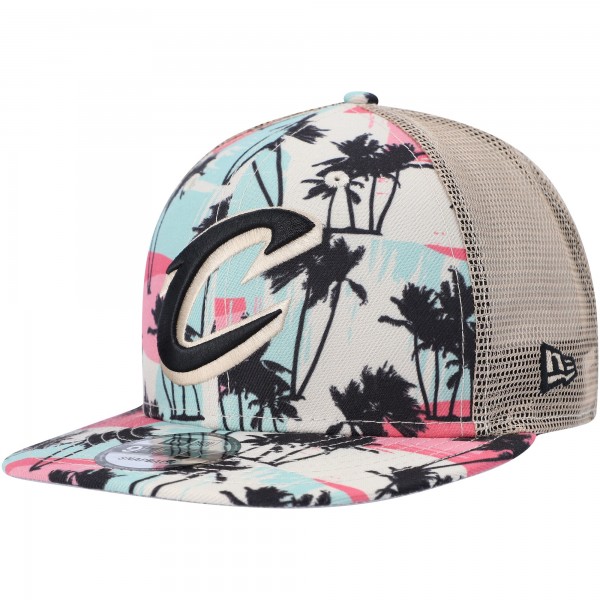 Бейсболка Cleveland Cavaliers New Era Palm Trees 9FIFTY Trucker - Cream