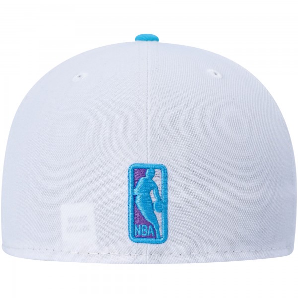 Бейсболка Philadelphia 76ers New Era Vice Blue Side Patch 59FIFTY - White