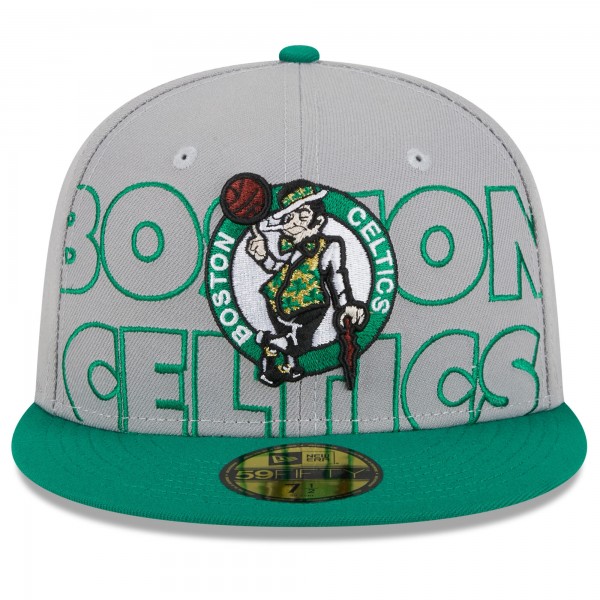 Бейсболка Boston Celtics New Era 2023 NBA Draft Two-Tone 59FIFTY - Gray/Kelly Green