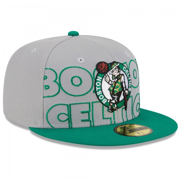 Бейсболка Boston Celtics New Era 2023 NBA Draft Two-Tone 59FIFTY - Gray/Kelly Green