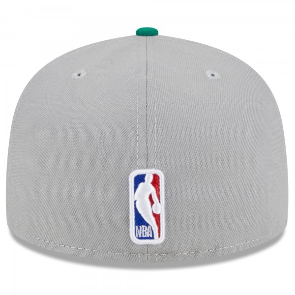 Бейсболка Boston Celtics New Era 2023 NBA Draft Two-Tone 59FIFTY - Gray/Kelly Green