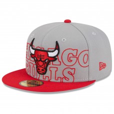 Бейсболка Chicago Bulls New Era 2023 NBA Draft Two-Tone 59FIFTY - Gray/Red