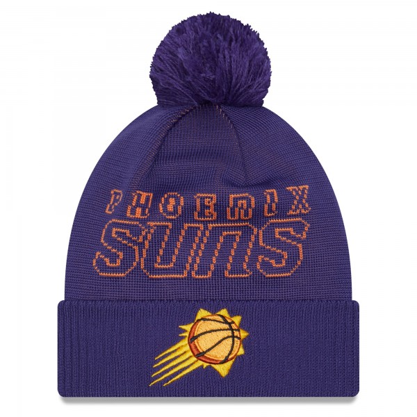Шапка с помпоном Phoenix Suns New Era 2023 NBA Draft Cuffed Knit - Purple