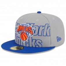 Бейсболка New York Knicks New Era 2023 NBA Draft Two-Tone 59FIFTY - Gray/Blue