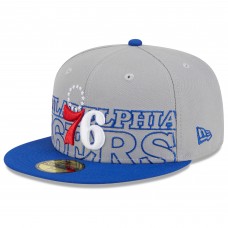Бейсболка Philadelphia 76ers New Era Gray/Royal 2023 NBA Draft Two-Tone 59FIFTY