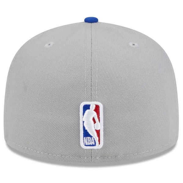 Бейсболка Philadelphia 76ers New Era Gray/Royal 2023 NBA Draft Two-Tone 59FIFTY