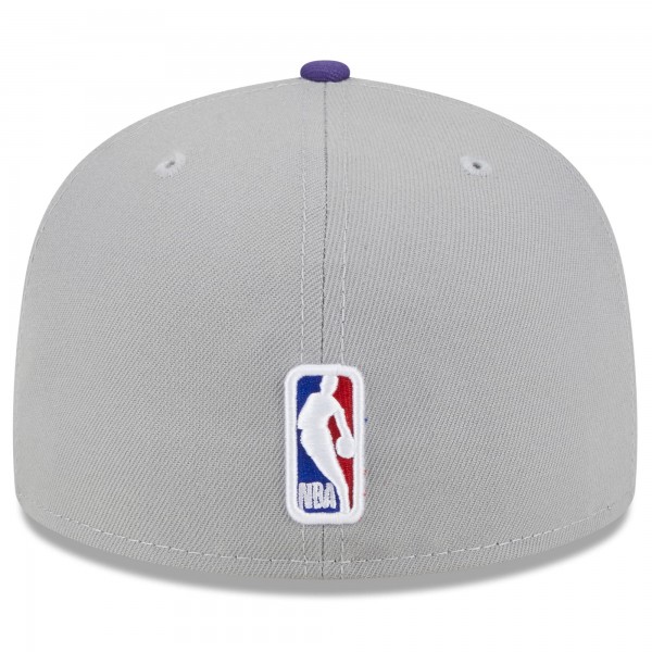 Бейсболка Phoenix Suns New Era 2023 NBA Draft Two-Tone 59FIFTY - Gray/Purple