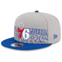 Бейсболка Philadelphia 76ers New Era 2023 NBA Draft Two-Tone 9FIFTY - Gray/Royal