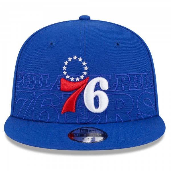 Бейсболка Philadelphia 76ers New Era Youth 2023 NBA Draft 9FIFTY - Royal