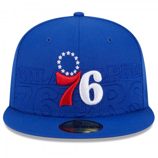 Бейсболка Philadelphia 76ers New Era 2023 NBA Draft 59FIFTY - Royal