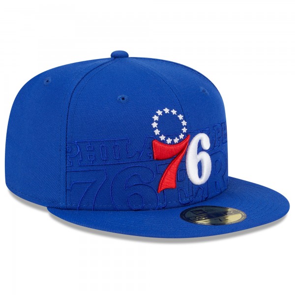 Бейсболка Philadelphia 76ers New Era 2023 NBA Draft 59FIFTY - Royal