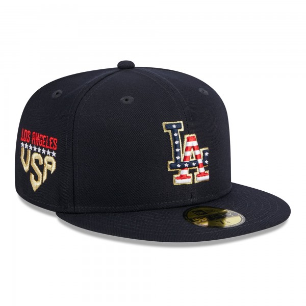 Бейсболка Los Angeles Dodgers New Era 2023 Fourth of July 59FIFTY - Navy