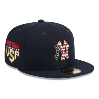 Бейсболка New York Yankees New Era 2023 Fourth of July 59FIFTY - Navy