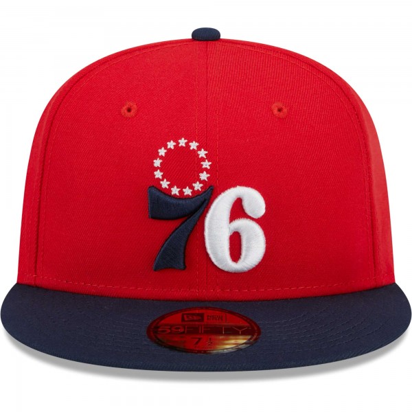 Бейсболка Philadelphia 76ers New Era 59FIFTY - Red/Navy
