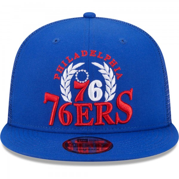 Бейсболка Philadelphia 76ers New Era Bold Laurels 9FIFTY - Royal