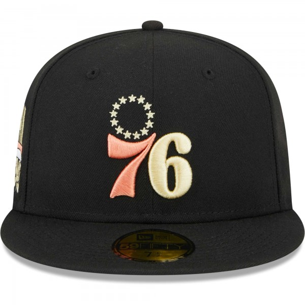 Бейсболка Philadelphia 76ers New Era Floral Side 59FIFTY - Black