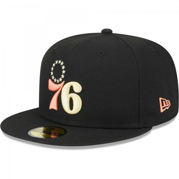 Бейсболка Philadelphia 76ers New Era Floral Side 59FIFTY - Black